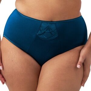 NEW Elomi Cate Embroidered Full Coverage Brief Panty 4036 Poseidon Ocean Blue